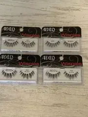 (LOT OF 4) Ardell WISPIES 600 (x2) & 601 (x2) False Lashes Eyelashes Black