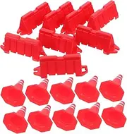 Kisangel 40pcs Traffic Cones and Signs for Pretend Play Educational Learning and Construction Skills Development for Micro Landscapes