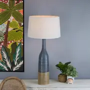 Potters 1 Light Ceramic Large Table Base Only - Grey/Brown - ZAF11185A