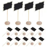 15 Pcs Small Blackboard Message with Wooden Frame Easel Stand for Chalkboards