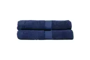 2pc Canningvale Royal Splendour Bath Sheet Set Mezzanotte Blue Home Bathroom