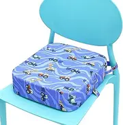 Toddler Booster Seat with Safety Straps Dining Chair Heightening Cushion Chair Increasing Cushion On The Go Seat Highten Pad Chair Increasing Cushion for Dining Table Toddlers Kids (Blue)