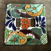 Talavera Double Switch Hencho En Mexico Pottery plate light switch cover