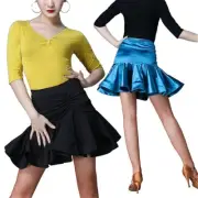 Ladies Latin Dance Fishtail Skirts Salsa Tango Ballroom Dancewear Rumba Practice