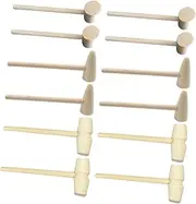 Kisangel DIY Craft Mini Hammers 15pcs Wooden Mallets Toys Safe for Boys and Girls for Preschool