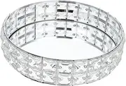 BEBEMOKO Round Mirror Tray Decorative Serving Platter for Home for Organizing Entertaining and Storing Items for Birthdays Housewarmings and Special Occasions