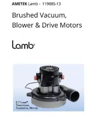 Ametek Lamb Brushed Vacuum Motor Model 119885-13