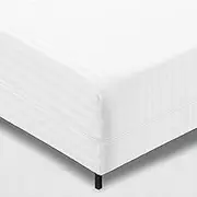 Super Mundo 90029 Mattress Cover with Zip, 180 x 190 cm / 180 x 200 cm, Breathable, Dust Mite Resistant, Absorbent, White Stripes (Bed 180 cm)