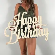 QENWWENG Happy Birthday Wood Sign for Backdrop, Balloon Arch Birthday Party Decoration, Rustic Classic Style, Wall Mount, Door Mount, 1 Inch x 1 Inch, Wood