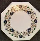 12" side end marble Table Top semi precious stones handmade work