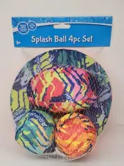 Splash Ball Set of 4 Pool Water Toys Ages 3 And Up