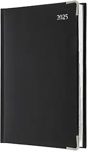 Collins Management - A5 Day to Page Calendar Year Diary/Planner - 2025 Black