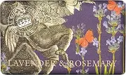 The English Soap Company Royal Botanical Gardens Kew Wrapped Soap Bar, Lavender Shea Butter Soap Bar, Moisturising Soap Bar for Face and Body, Lavender and Rosemary Scent 240g