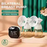 Double Electric Breast Pump Automatic 24mm Hand Free Feeding Bottle USB Silent