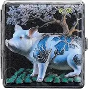 [Lorxilar] Cigarette Case for Men and Women Cigarette Box Leather Surface Metal Box for 20 Cigarettes,M,L