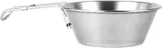 Stainl Steel Bowl Portable Cup 12 Inch Wide Mouth Pot with Foldable Handle for Camping Picnic Hiking Backpacking