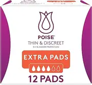 Poise Thin & Discreet Pads Extra 12 Count