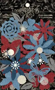 Graphic45 LET'S GET COZY (78pc) DIE-CUT FLOWER ASSORTMENT scrapbooking