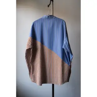 Mister Gentleman BIAS CUT STRIPE MODERN SHIRT 日本設計師品牌 混合條紋襯衫