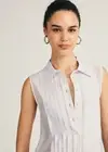 Derek Lam JANET SLEEVELESS TUXEDO SHIRT Periwinkle Womens Tank Small ($325 MSRP)