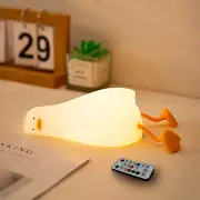 Lying Flat Benson Duck Multi-Color Lamp with Remote Control, Rechargeable Silico