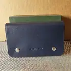 Longchamp- Le Foulonne- Double Snap- Leather Wallet on a Chain- Navy- NWT- $375