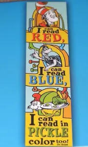 Dr. Seuss Cat In The Hat I Can Read Red 3.5' Banner Verticle Eye Shut pre school