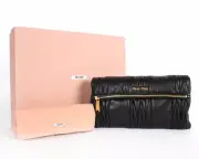 Miu Miu Matelasse Patch Pochette Clutch Shoulder Bag Black (Nero)