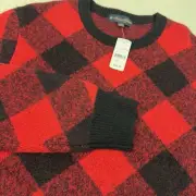 Brooks Brothers Sweater Mens L Italian Yarn Alpaca Wool Blend Buffalo Plaid $268