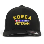 Korea veteran embroidered flex fit baseball cap (S/M, L/XL, XXL)