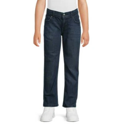 Wonder Nation Denim Jeans Boys Size 12 Navy Blue Cotton Mid Rise Straight Leg