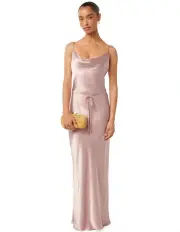 [Forever New Petite] Lucy Satin Cowl Neck Maxi Dress in Soft Blush