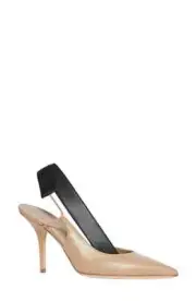 Women's Burberry Maria Logo Slingback Pointy Toe Pump 6.5US 36.5EU Brown