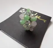 Cookie Lee Pink & Green Size 8 Flexible Band Ring NEW