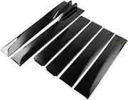 Car Accessories 1Pair 2M Universal Side Skirts Extension Rocker Panels Lip Splitters Compatible for Civic Benz BMW ABS Car Exterior(A-Model Black)