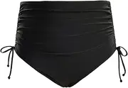 [Tempt Me] Women Retro High Waisted Bikini Bottom Ruched Swim Brief Short Tankinis