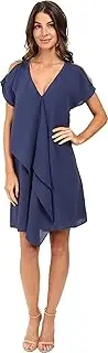[Adrianna Papell] Womens ap1d100037 Cold Shoulder Asym Drape Dress Short-Sleeve Dress