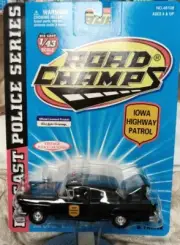 NIP Vintage 1998~Road Champs~1/43~Diecast~Police Series~Iowa~Highway Patrol car