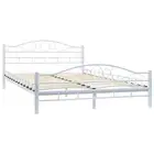 Bed Frame White Metal 137X187 Cm Double Size plywood Single Bed Frames