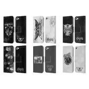 OFFICIAL AEROSMITH BLACK AND WHITE LEATHER BOOK CASE FOR APPLE iPOD TOUCH MP3