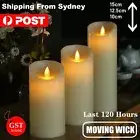3X Flameless LED Candle WarmWhite Moving Dancing Wick Electic Candles Weding AU