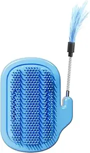 Cat Corner Scratcher - Self Groomer with Catnip - Grooming Massage Comb Brush Furniture Protector for Rabbit Dogs Couch Indoor Home Table