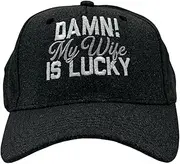 [Crazy Dog T-shirts] Damn My Wife Is Lucky Hat Funny Sarcastic Married Novelty Cap