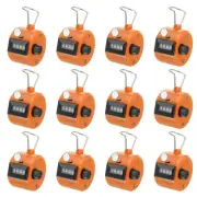 12Pcs Clicker Counter, 4 Digit Mechanical Handheld Tally Click Counter Orange