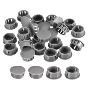 36Pcs 25/32" Plastic Hole Plugs Panel Flush Type Knockout Locking Plugs, Gray