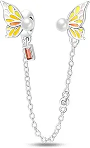 [LIGHTDOG] 925 Sterling Silver Safety Chain Pandora Charms Bracelets Cute Jewellery Gifts Women Suitable for Europeans Fashion Charms Beads