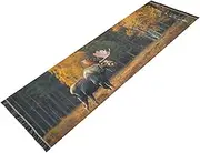 YXYZRMY Washable Runner Rug Moose Landscape Autumn 2’ x 6’ Non Slip Runner Rug for Hallways Entryway Bedroom Floor Carpet Runner- Soft Thin Mat with Rubber Backing for Family Pet