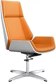 Office Desk Chair, Leather Armchair Living Room Task Chair Upholstered Occasional Chair with Heavy Duty Base