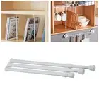 Bathroom Spring Loaded Extendable Telescopic Voile Tension Curtain Rail Pole Rod