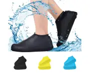 Waterproof Shoe Cover, Silicone Reusable Men'S Women'S Shoe Cover, L, Black